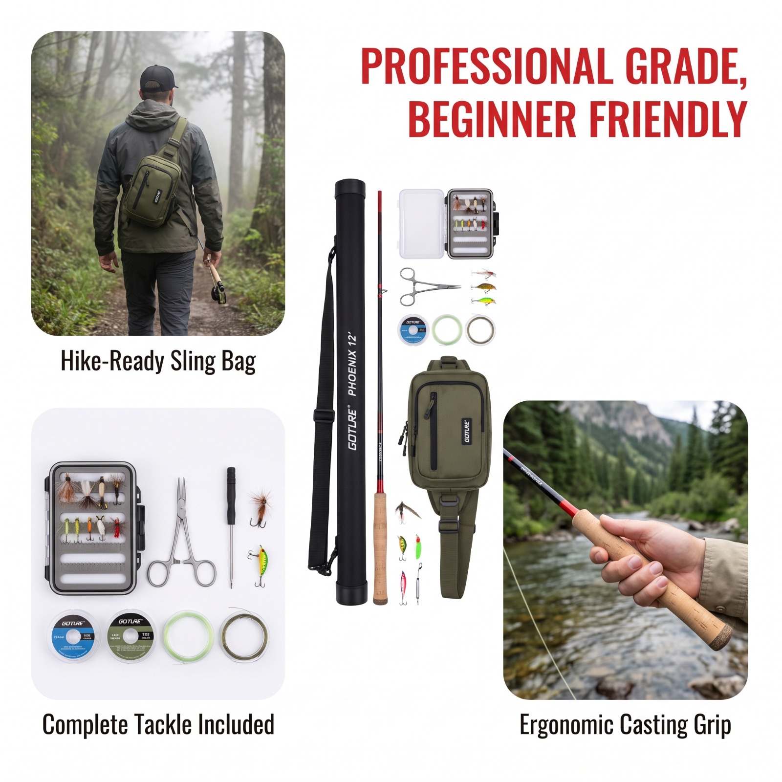 Fishing Rod Fly - Goture 12FT 3.6M 텐카라 플라이 낚싯대