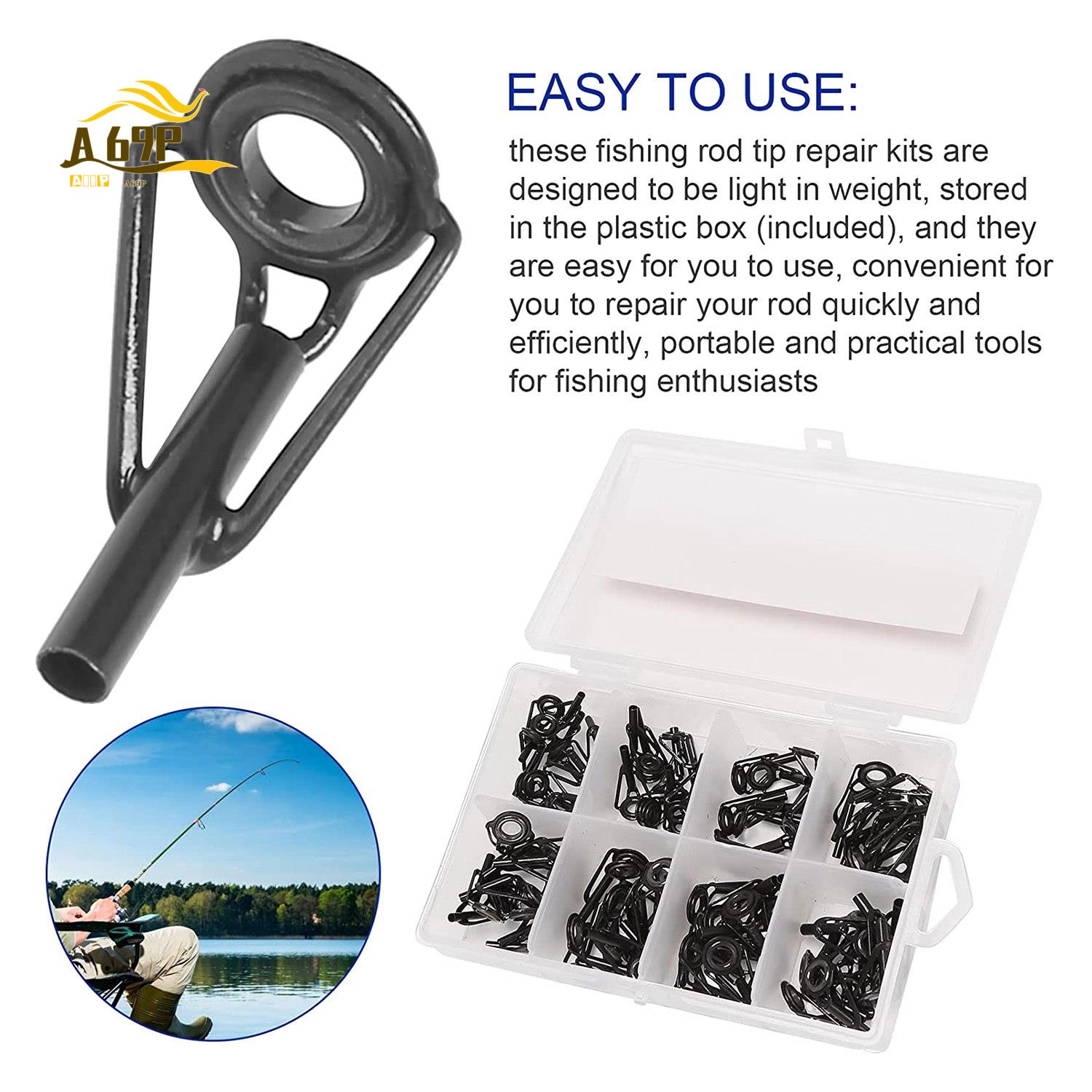 Fishing Rod Guide Replacement - A69P-80 조각 낚싯대 팁 수리 키트