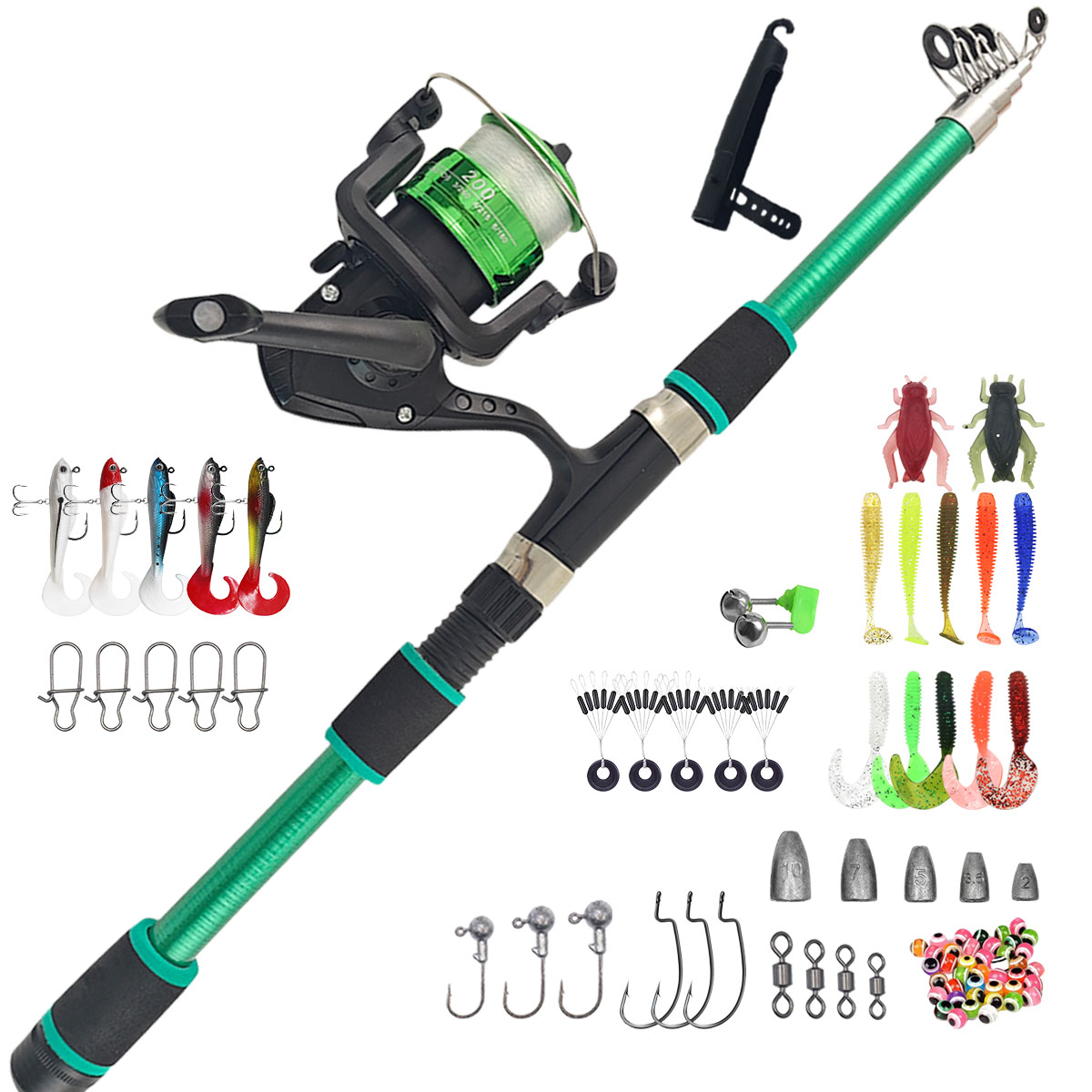 Fishing Rod Combo - 휴대용 텔레스코픽 낚싯대 & 릴 콤보