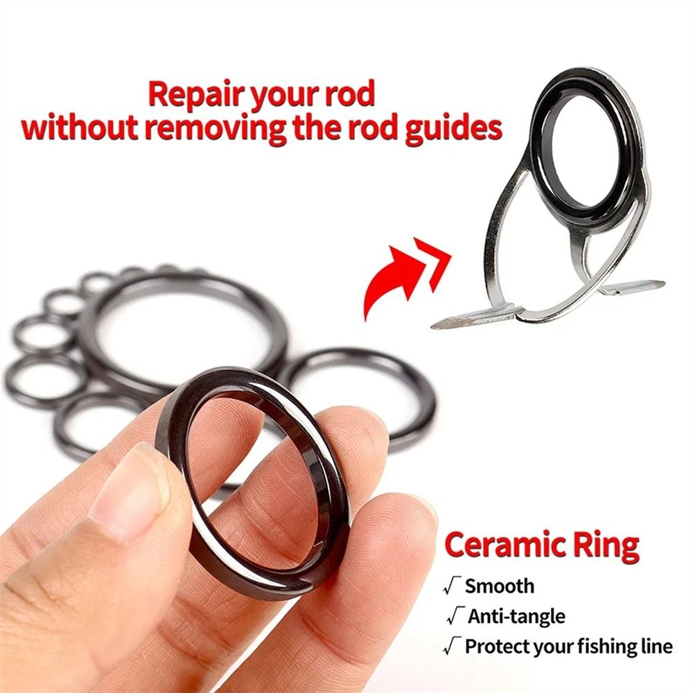 Fishing Rod Guide Replacement - 4mm-30mm 세라믹 가이드 링 O링 부드러운