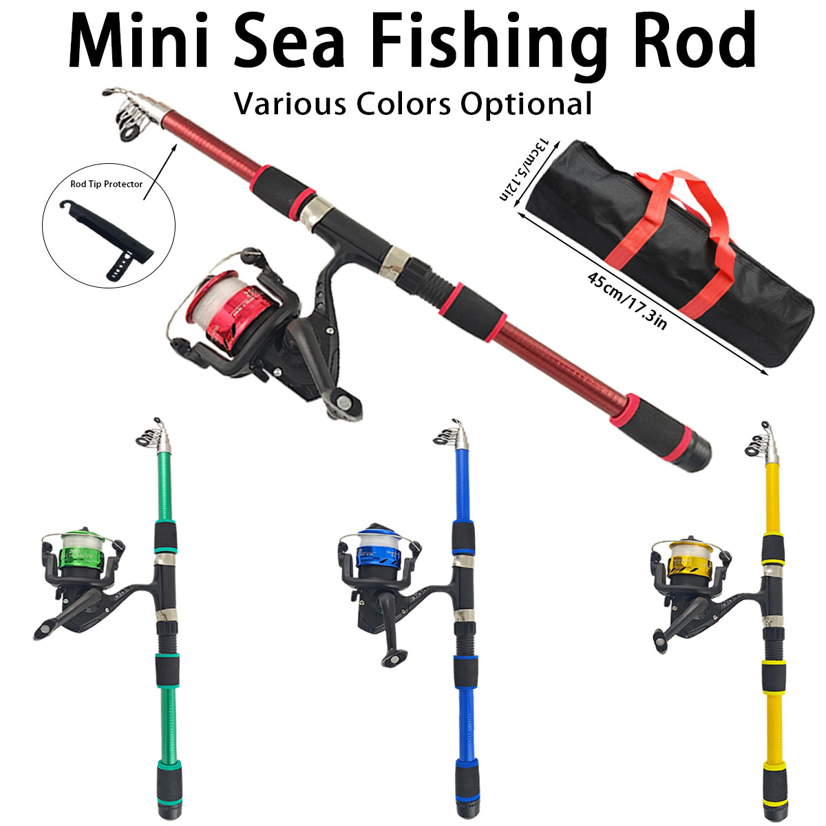 Fishing Rod Spinning - 미니 텔레스코픽 바다 낚싯대 세트(스피닝릴, EVA