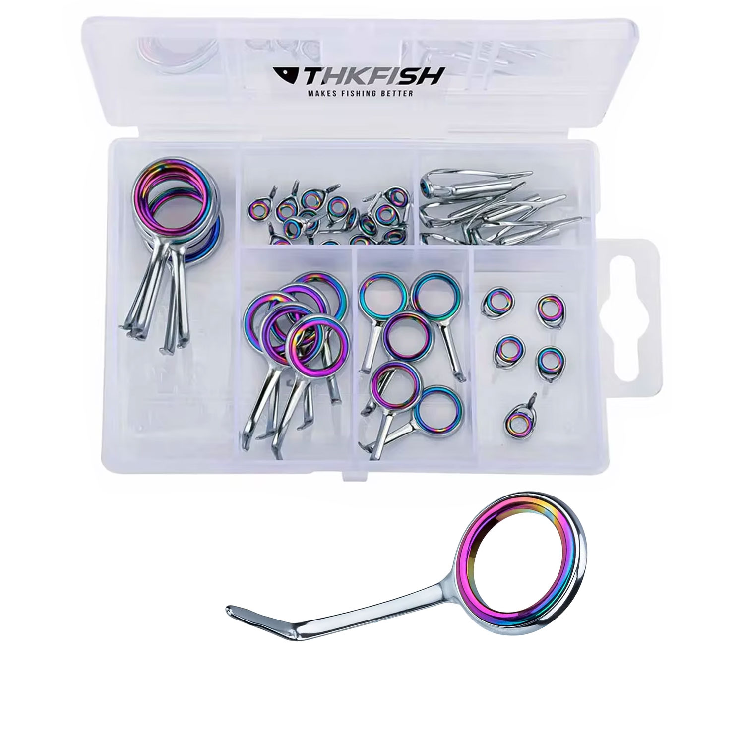 Fishing Rod Guide Replacement - 다채로운 낚싯대 가이드 링 키트, 스테인레스