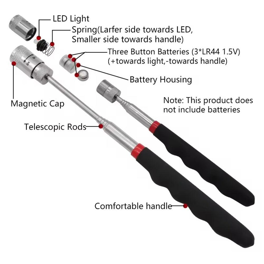 LED 조명이 있는 텔레스코픽 자석 펜, 확장 가능한  - Fishing Rod Travel 리뷰 및 가격