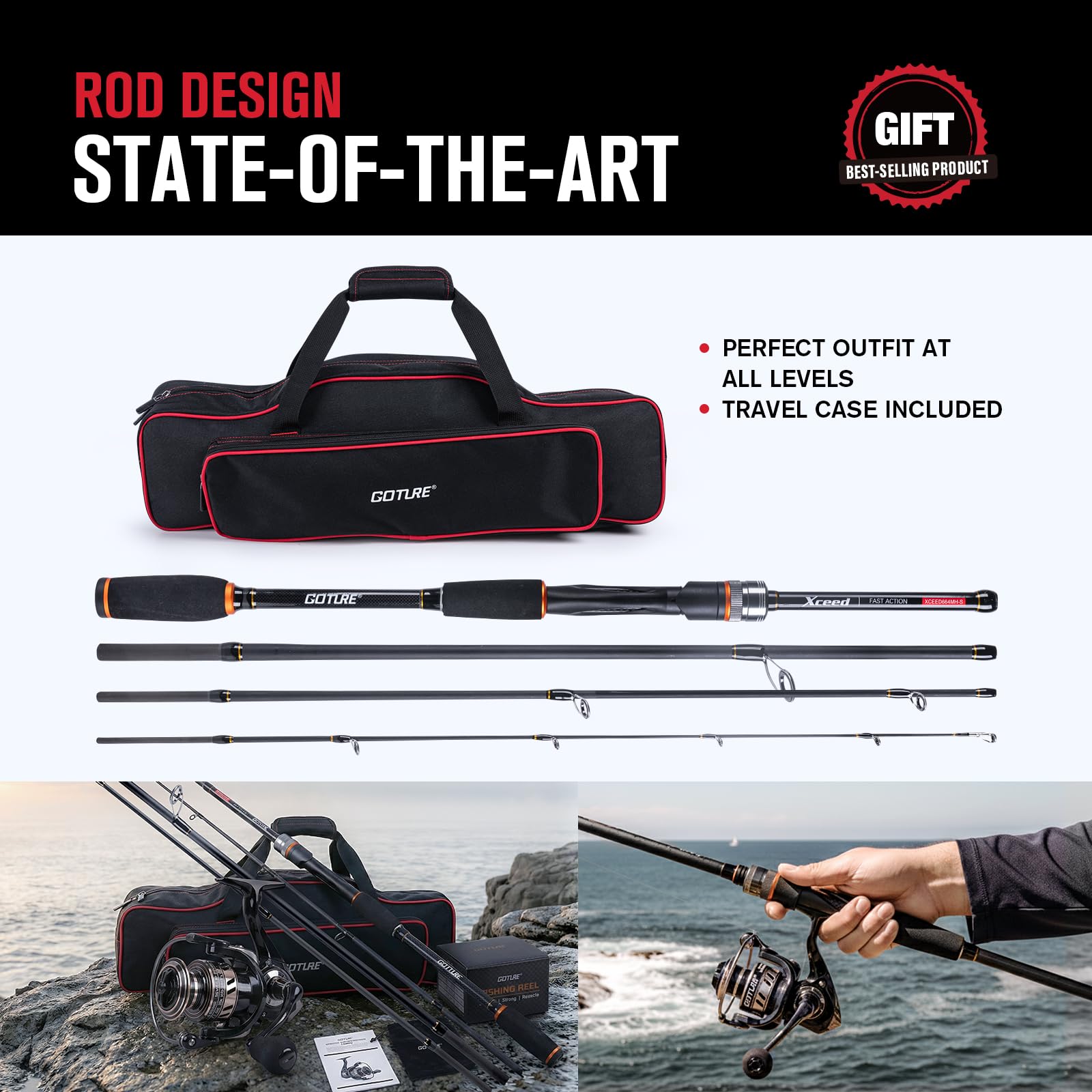 Goture 휴대용 스피닝 낚싯대 및 릴 콤보(여행용  - Fishing Rod Spinning 리뷰 및 가격