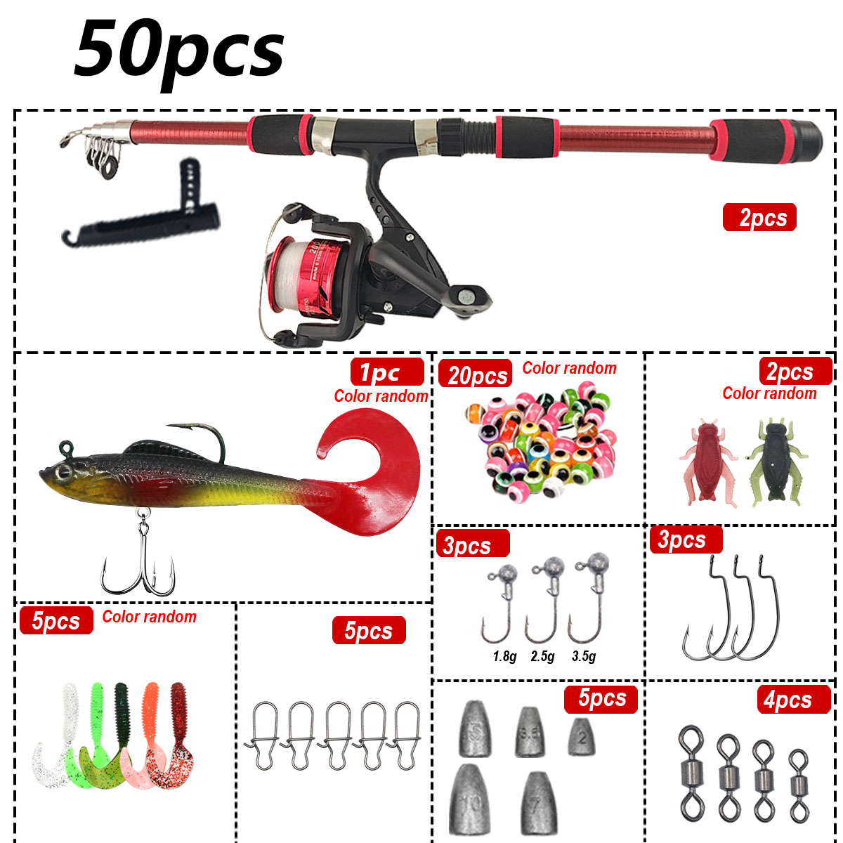 휴대용 텔레스코픽 낚싯대 & 릴 콤보 풀 키트 (낚시  - Fishing Rod Combo 리뷰 및 가격