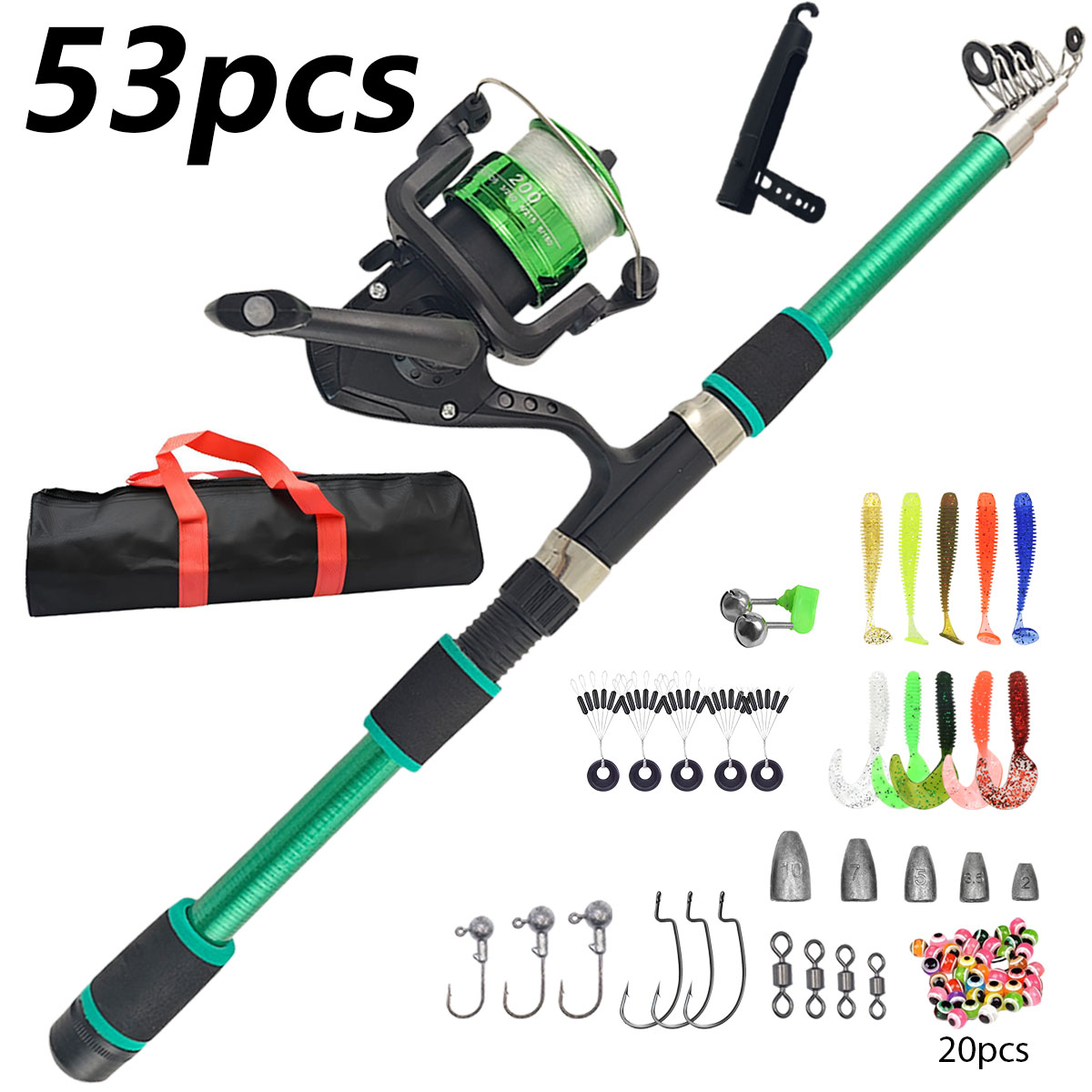 휴대용 텔레스코픽 낚싯대 & 릴 콤보 풀 키트 (낚시  - Fishing Rod Combo 리뷰 및 가격