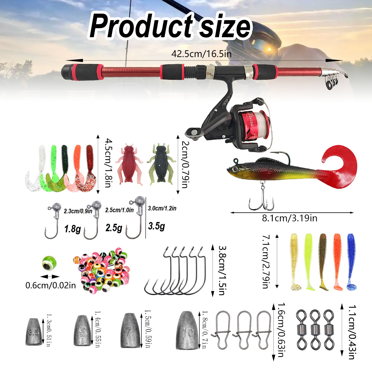휴대용 텔레스코픽 낚싯대 & 릴 콤보 풀 키트 (낚시  - Fishing Rod Combo 리뷰 및 가격