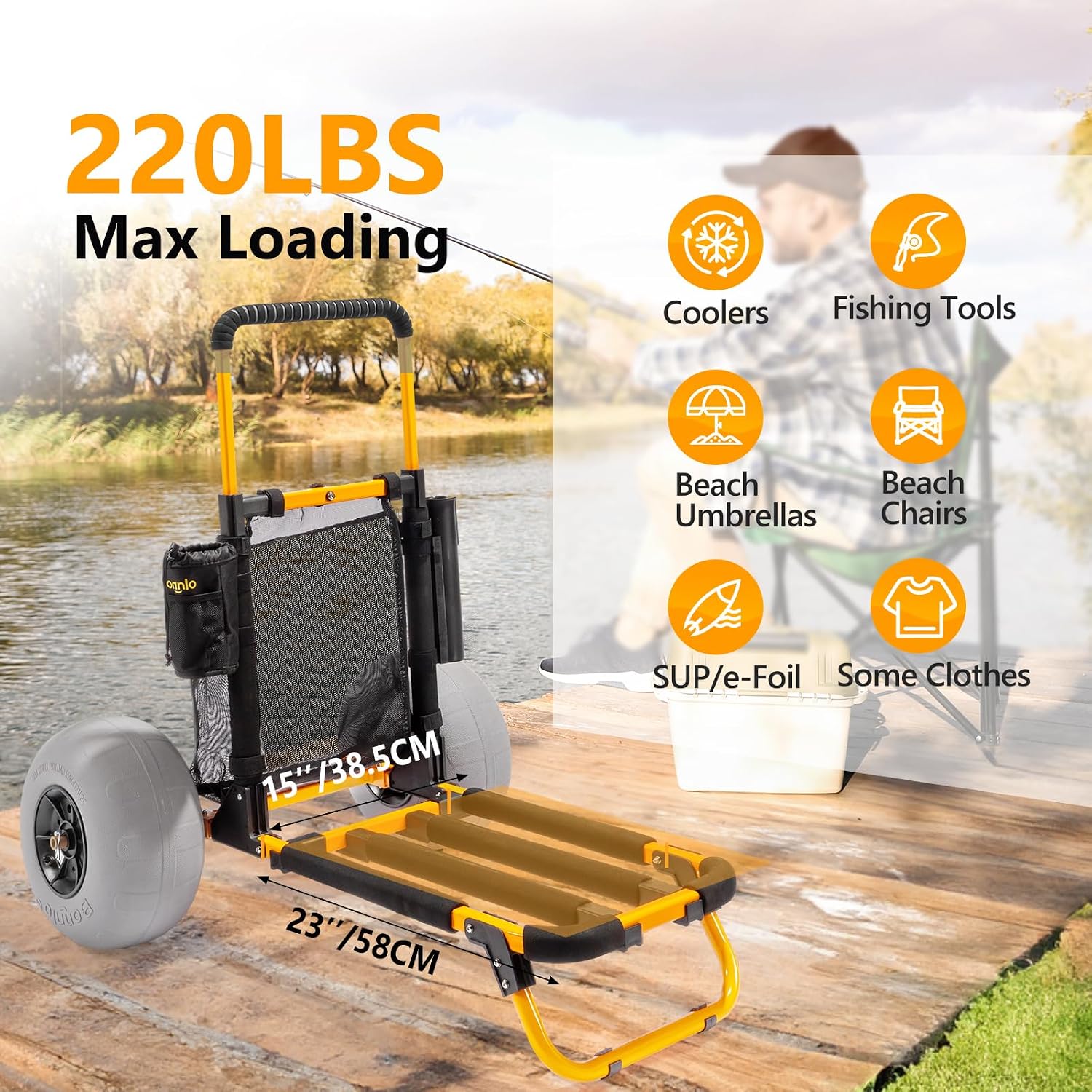 본로 비치 낚시 카트, 12인치 대형 풍선 바퀴가 달린 - Fishing Rod Holder 리뷰 및 가격