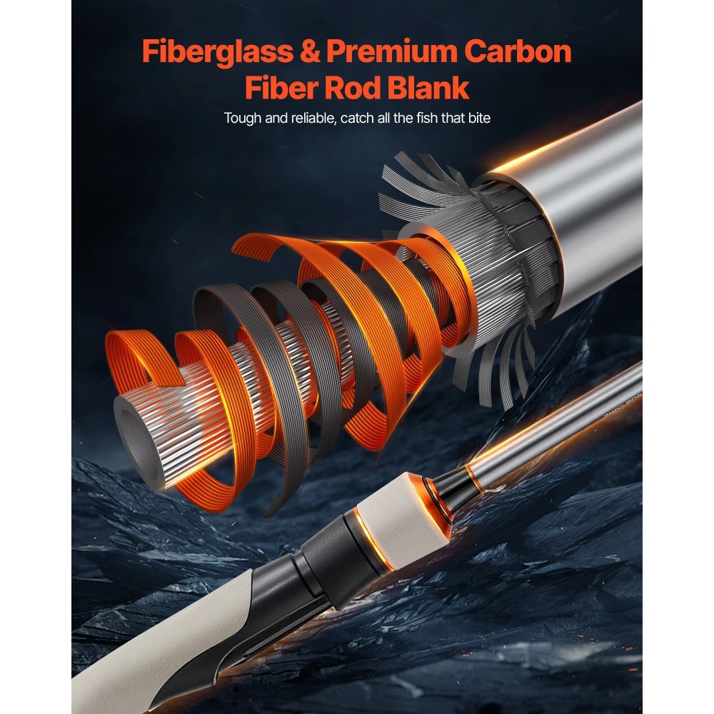 카본 파이버 배스 낚싯대 콤보 6.5피트 2피스 낚싯대 - Fishing Rod Carbon Fiber 리뷰 및 가격