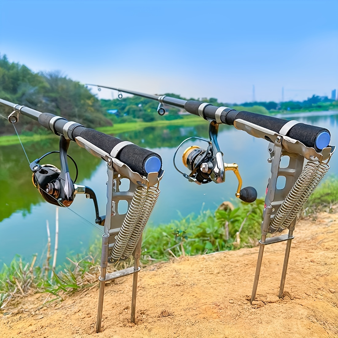 자동 스프링 낚싯대 홀더, 조절 가능한 접이식 스테인레 - Fishing Rod Holder 리뷰 및 가격