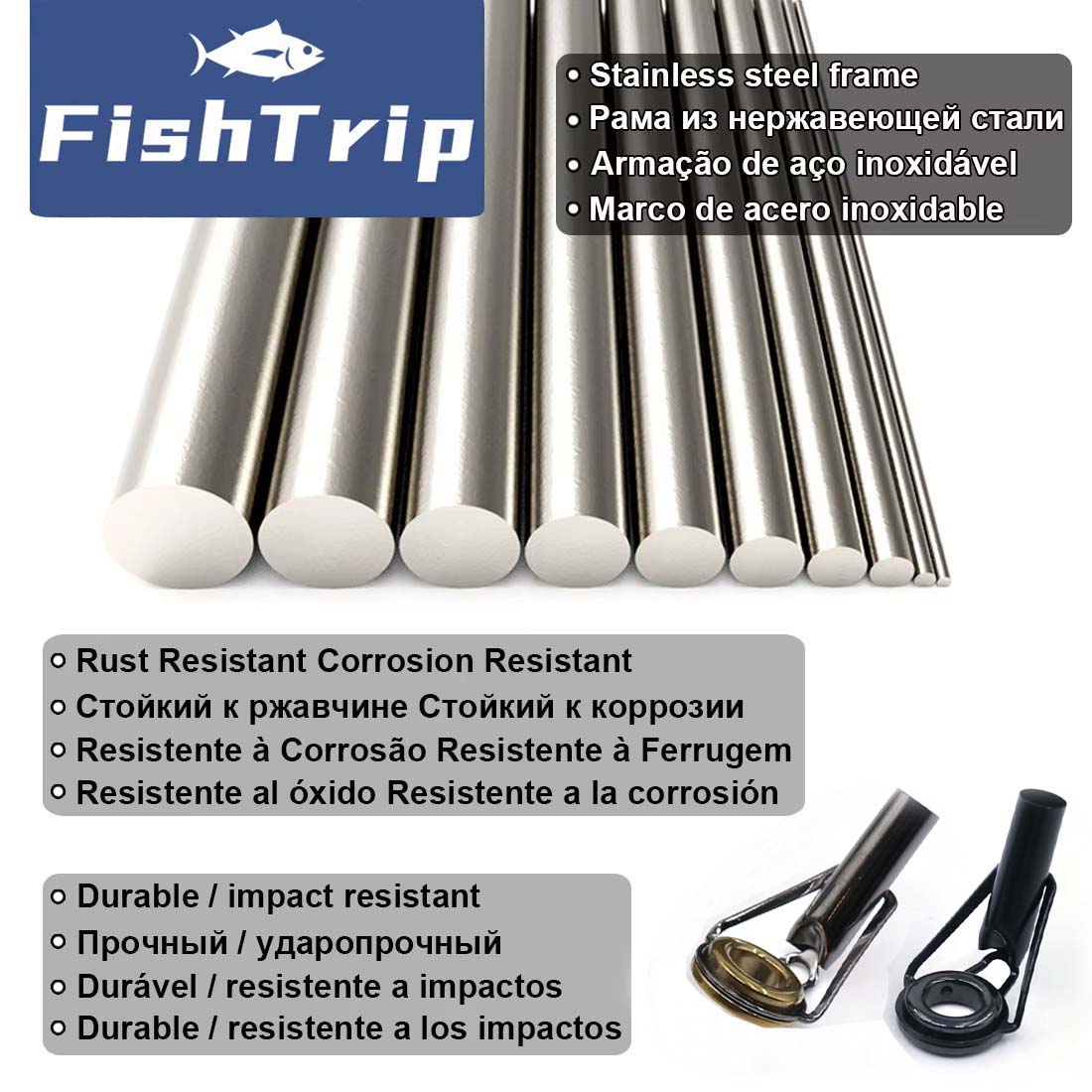 FishTrip 로드 팁 수리 키트 5~50pcs 두꺼 - Fishing Rod Guide Replacement 리뷰 및 가격