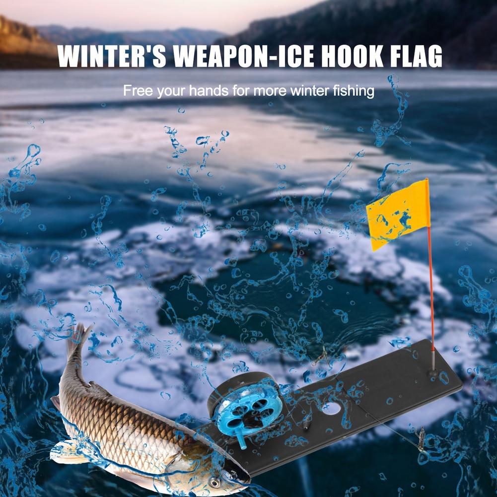 자동 얼음 낚싯대 팁 업, 플래그 마커 포함, 휴대용  - Fishing Rod Ice 리뷰 및 가격