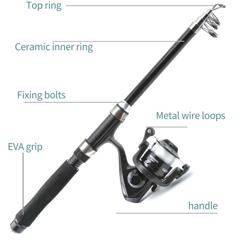 낚싯대와 릴 조합 키트, 텔레스코픽 캐스팅 로드, 회전 - Fishing Rod Spinning 리뷰 및 가격