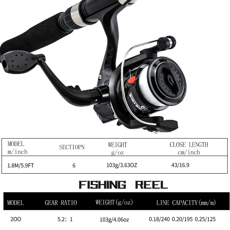 낚싯대와 릴 조합 키트, 텔레스코픽 캐스팅 로드, 회전 - Fishing Rod Spinning 리뷰 및 가격