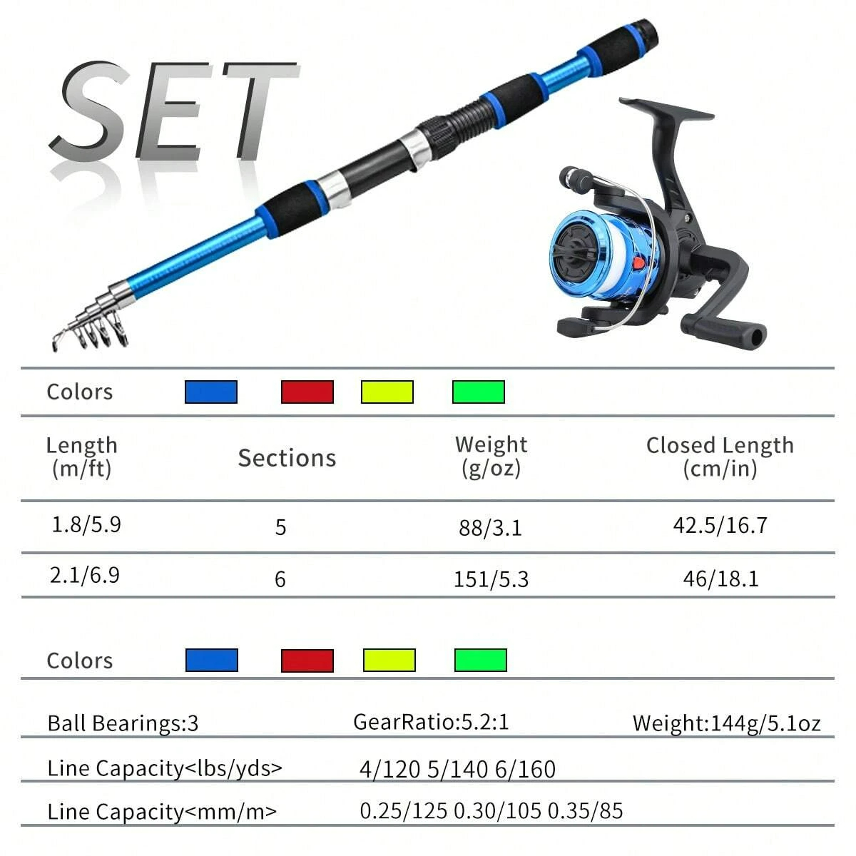 스피닝 낚싯대 및 릴 콤보 세트 1.8M 텔레스코픽 낚 - Fishing Rod Spinning 리뷰 및 가격