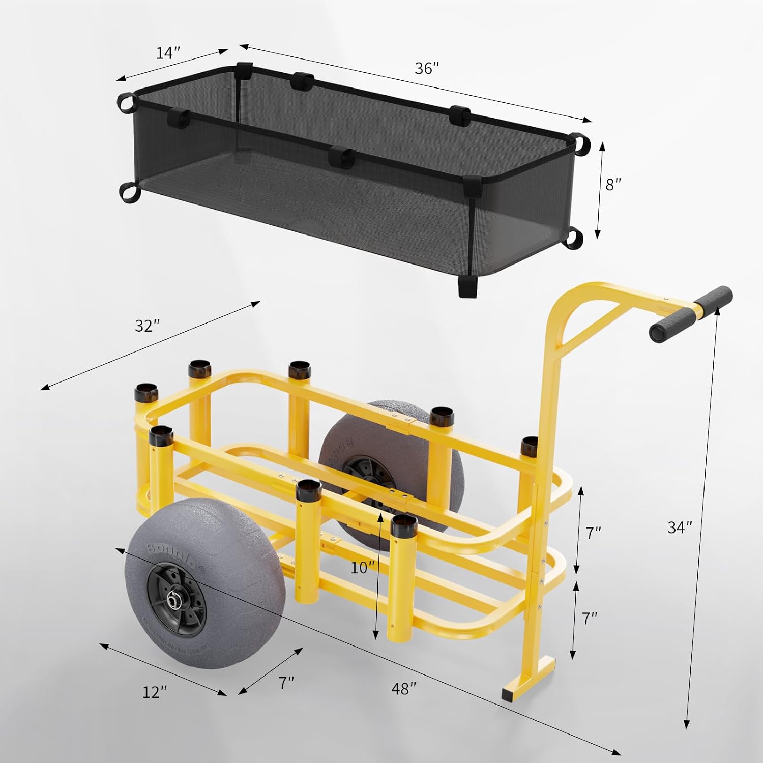 롤링 낚시 카트, 모래밭용 큰 바퀴가 달린 야외 해변용 - Fishing Rod Holder 리뷰 및 가격