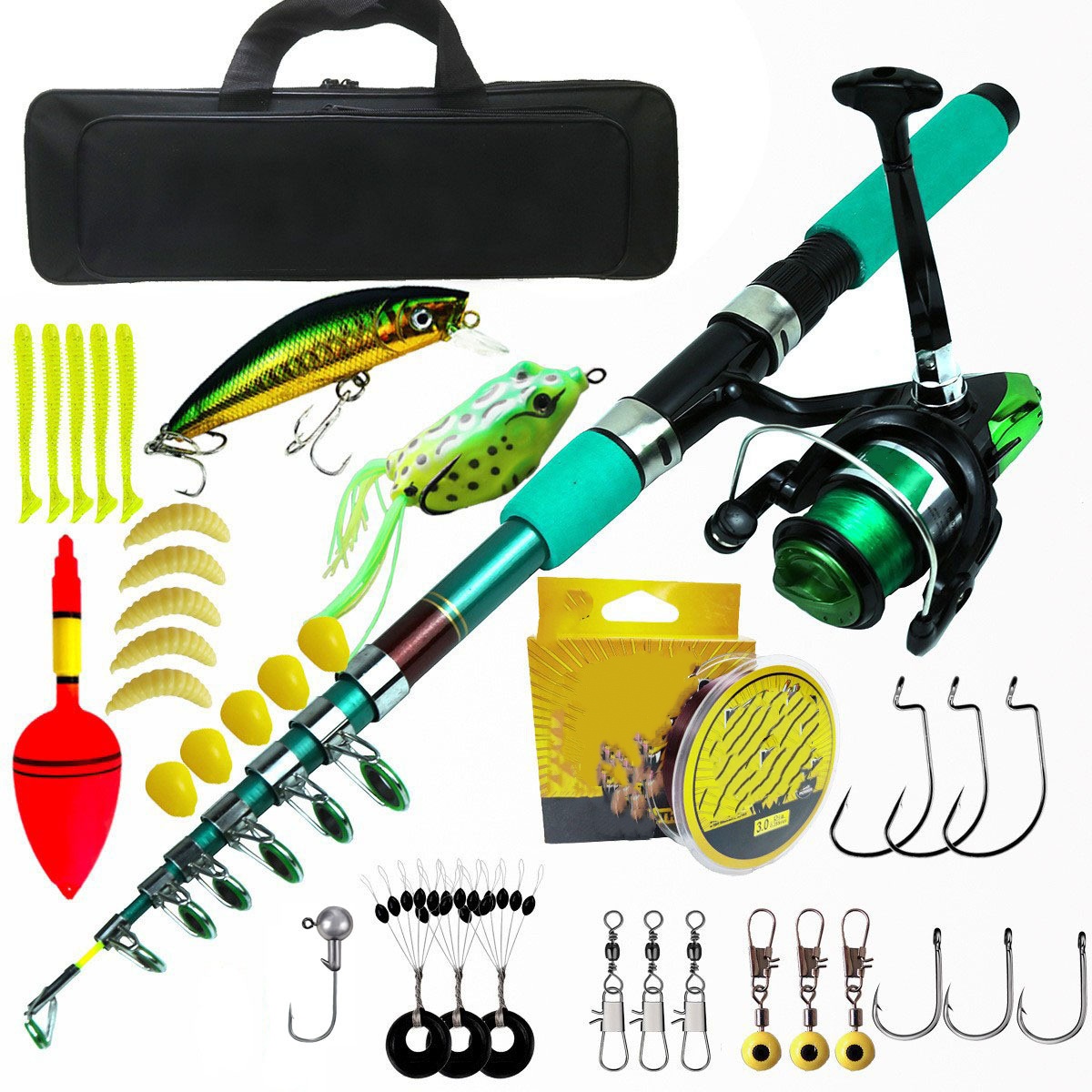 휴대용 초경량 잉어 텔레스코픽 스피닝 낚싯대 릴 콤보  - Fishing Rod Spinning 리뷰 및 가격